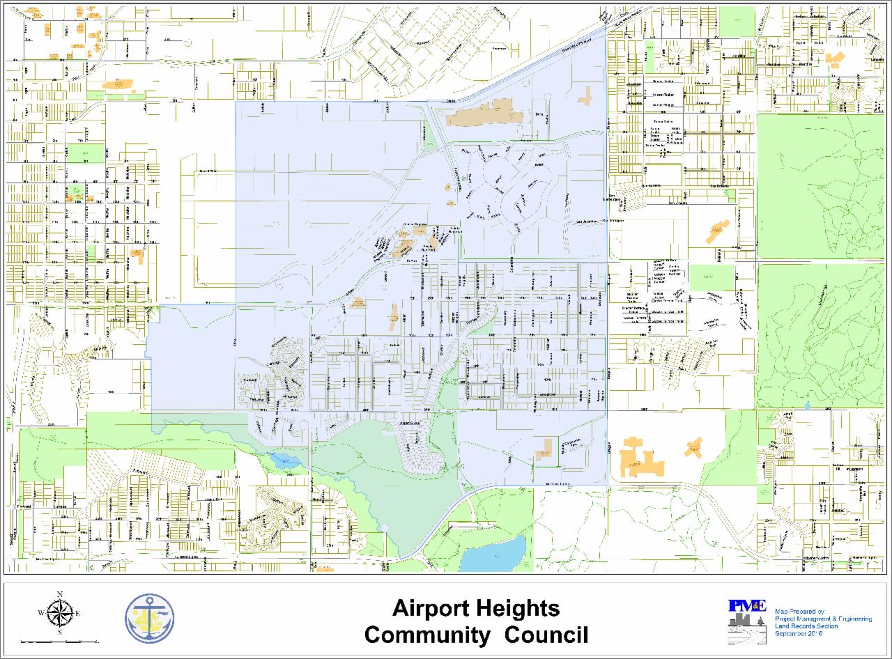 Airport Heights Community Council map 2016